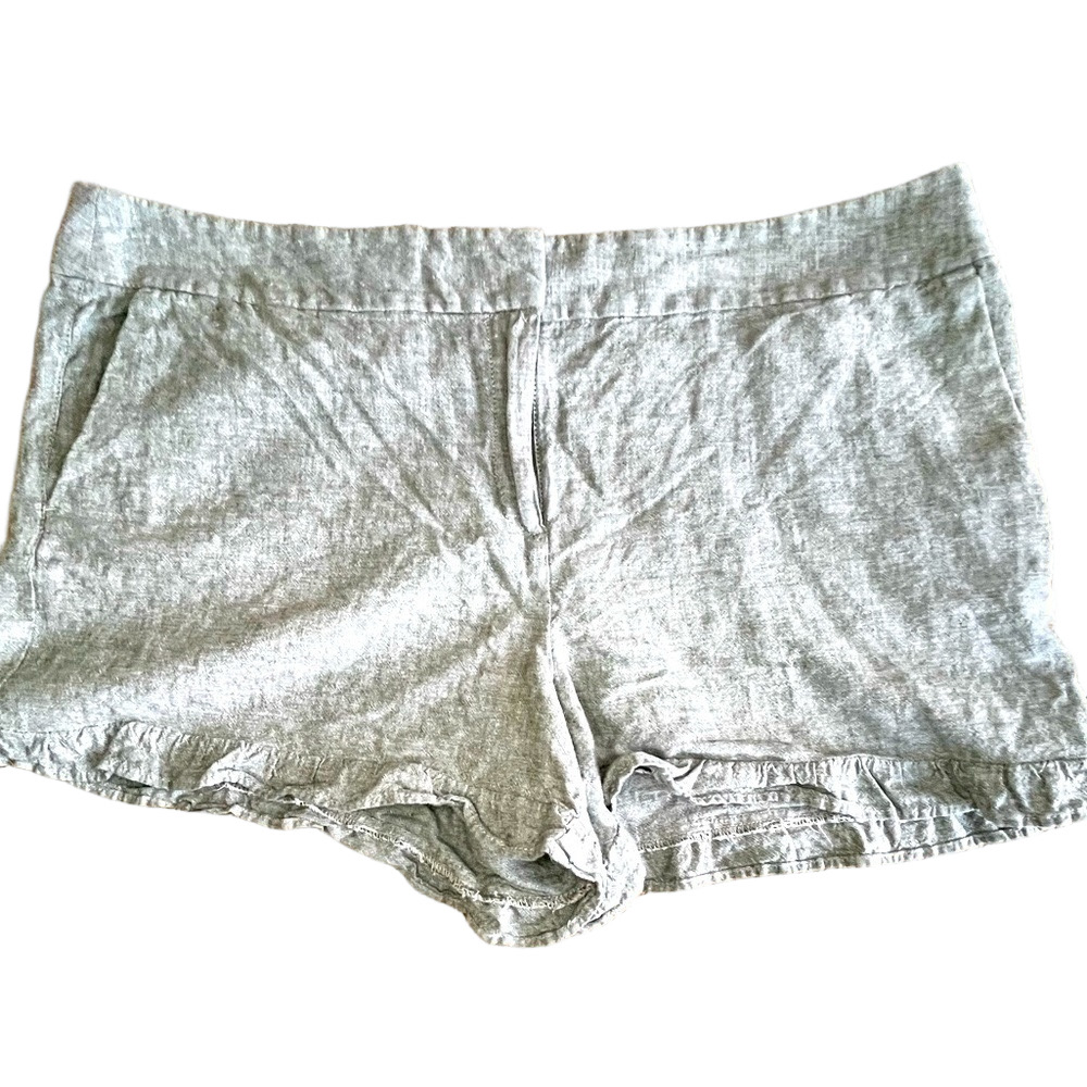 🇺🇸 LOFT linen blend 4” shorts with ruffles